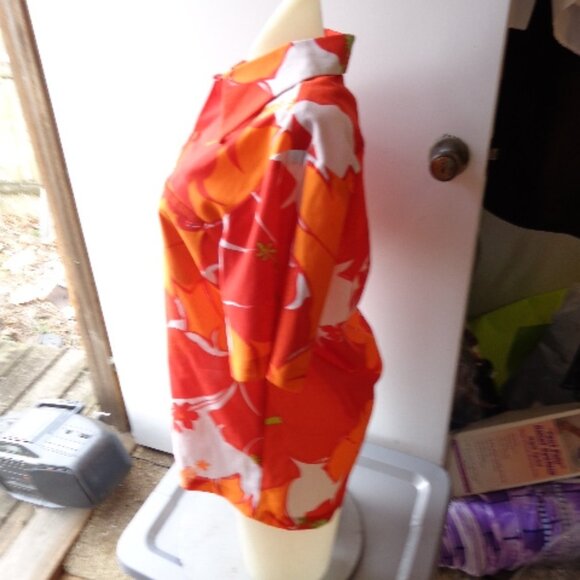 NOS VTG 70s Big Collar LOUD Floral Hawaiian Shirt M Hawaii Nei Polyester AS IS - Picture 3 of 9